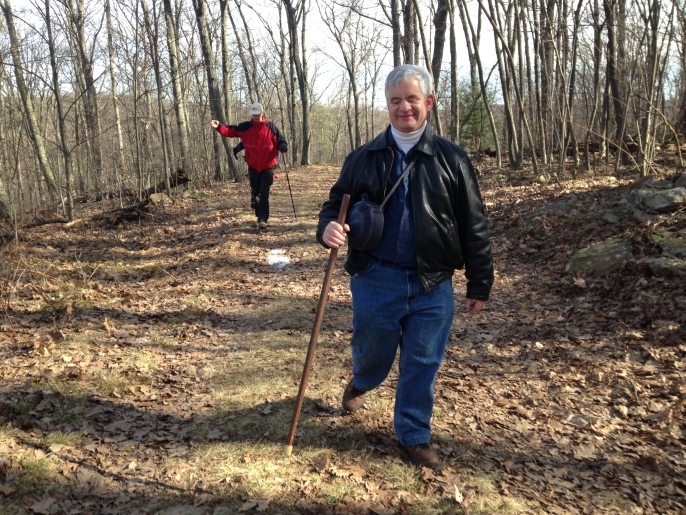 Brad Barrows hiking in Wieser State Forest, March 2015. Photo by: Katherine Jurgens